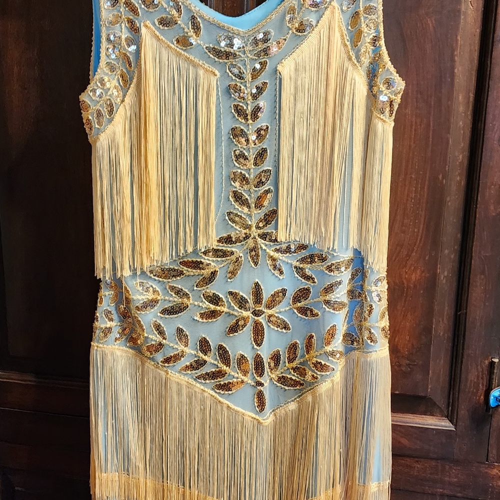 Roaring 20s Flapper Costume Dress size L. Item #3893 - Picture 7 of 8